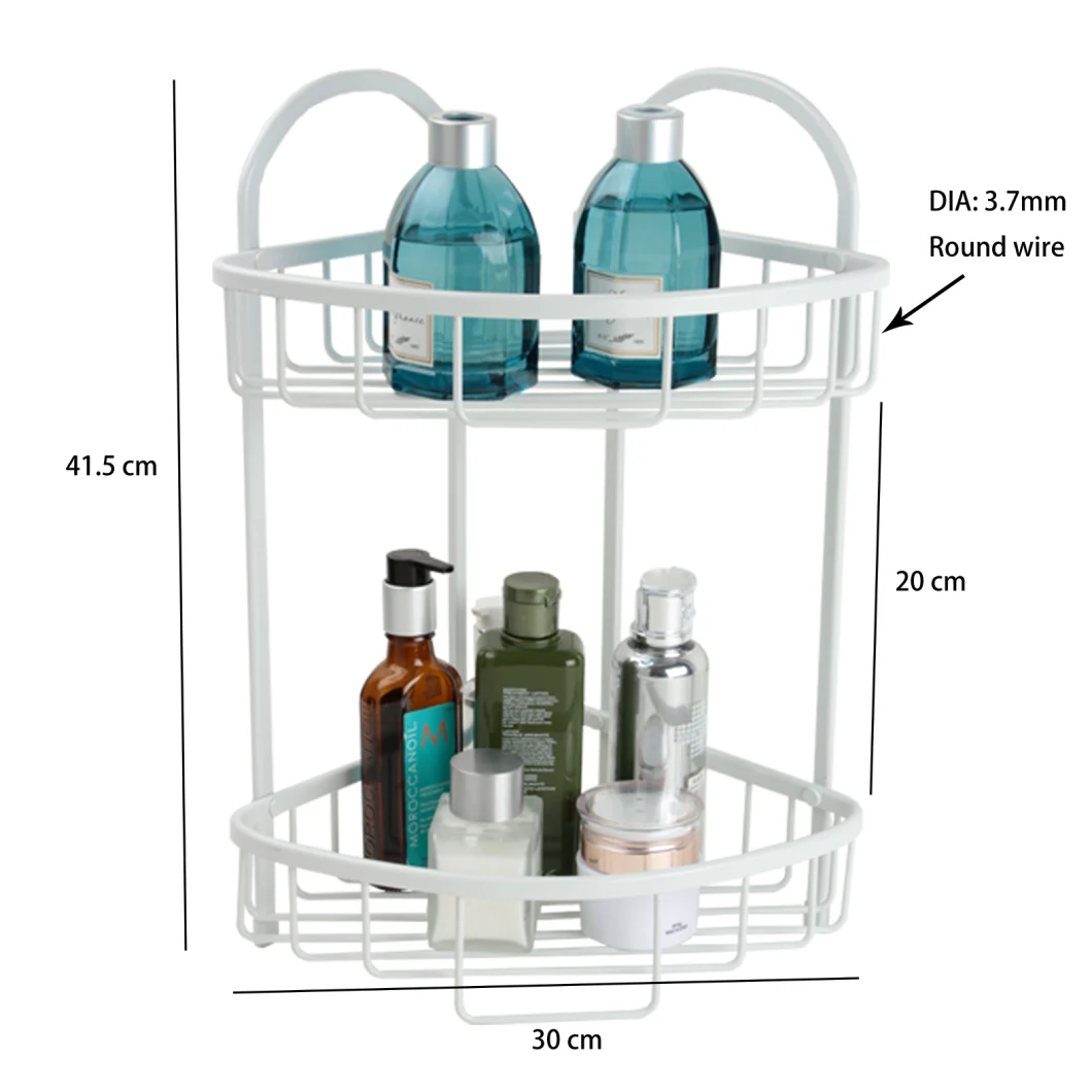2 Tier Aluminium Bathroom/Bath/Hardware Accessories Shower Caddy Corner Shelf