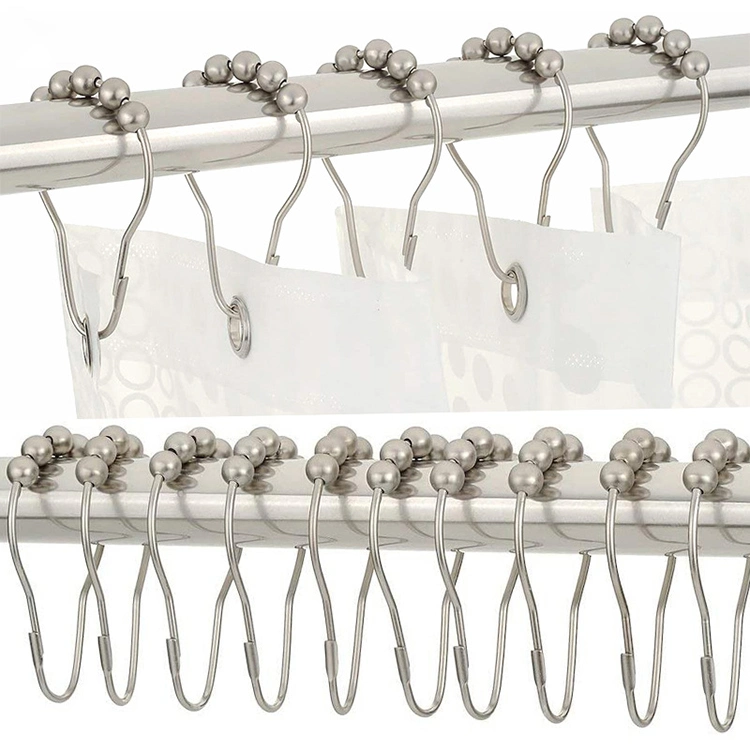 Stock Wholesale Bathroom Metal Gourd Shape Shower Curtain Hooks Rings