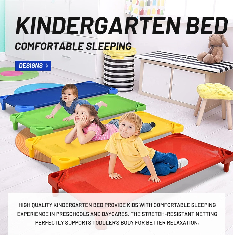 Znz Stackable Daycare Cot for Kids Colorful Kindergarten Kids Plastic Beds