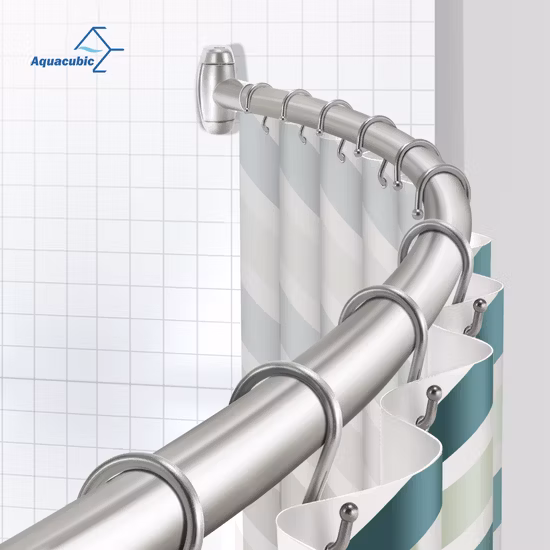 곡선 금속 샤워 커튼 막대 욕조 오두막 옷장 문에 대 한 조정 가능한 사용자 지정 커튼 막대