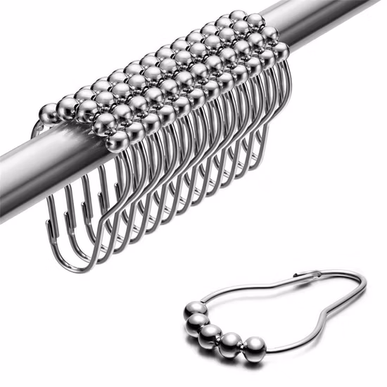 욕실용 샤워 커튼 후크 링 스테인레스 스틸 커튼 링